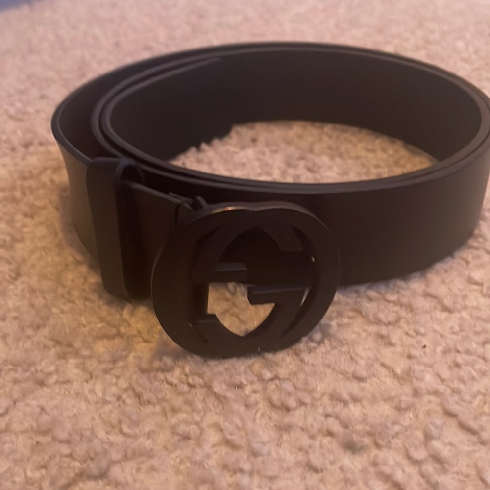 Plain Black Gucci Belt